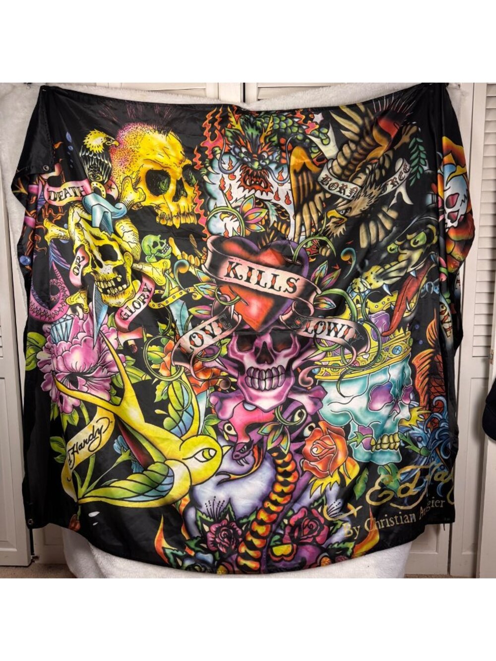 Ed Hardy Love Kills Slowly Tattoo Art wall banner By Christian Audigier